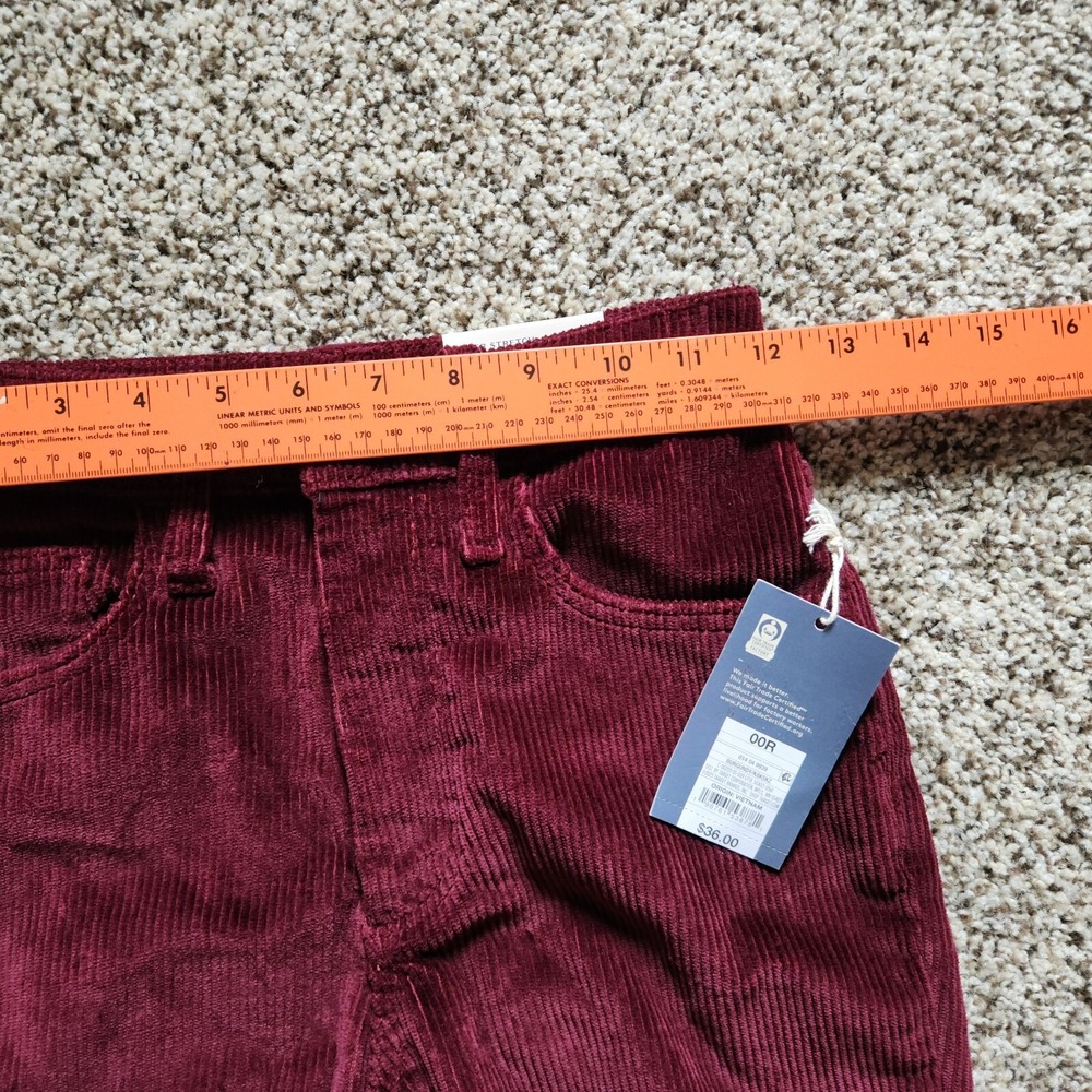 Universal Thread Ankle Bootcut Corduroy Pants size 00 Burgundy Stretch New NWT - Picture 7 of 8